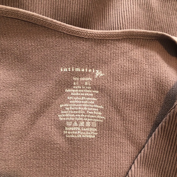 Free People Meg Seamless V Neck Bodysuit In Ash Brown. NWT!Sz XS/S & M/L - Picture 7 of 9